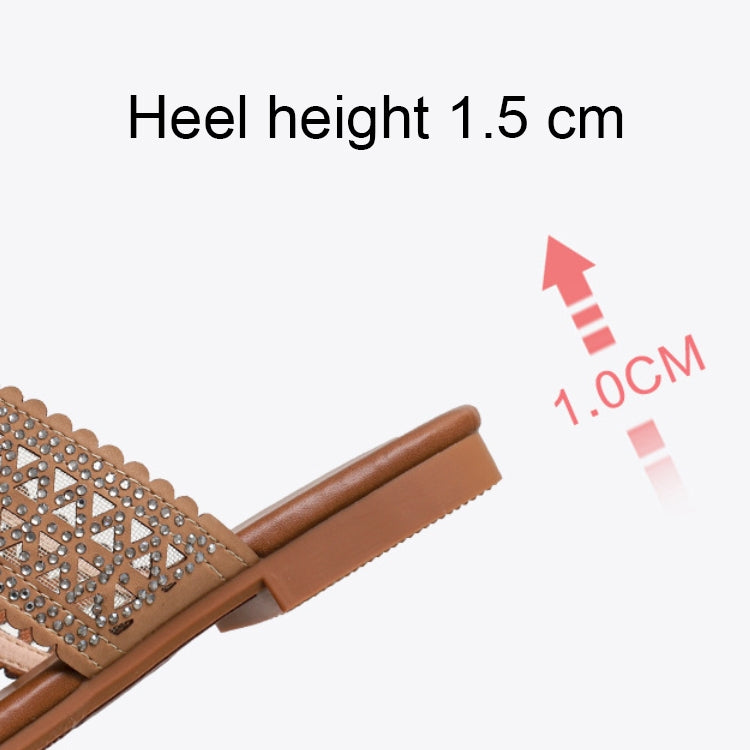 Women Summer Sandals Bohemian Style Buckle Seaside Flats Shoes, Size: 41