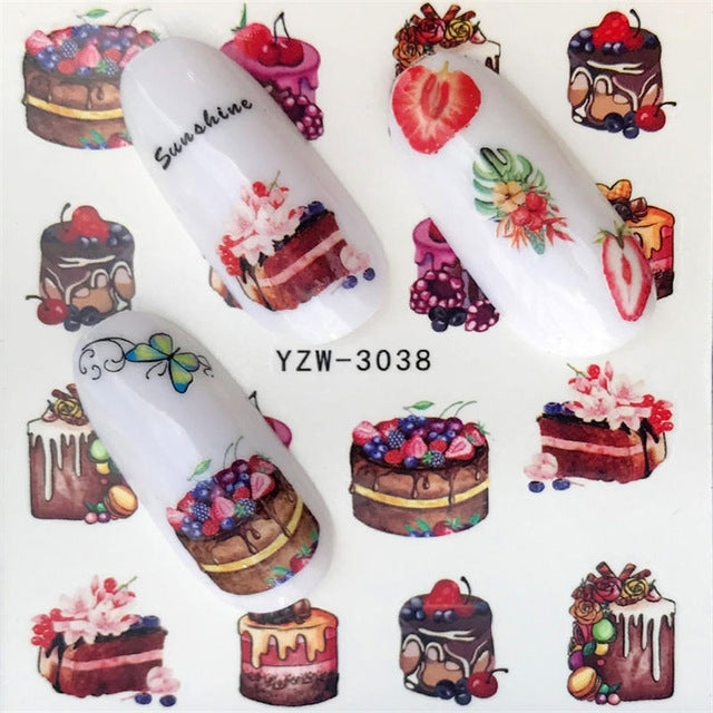 5 PCS Water Transfer Stickers Decals Flower Stickers for Nails, Color:YZW-3038