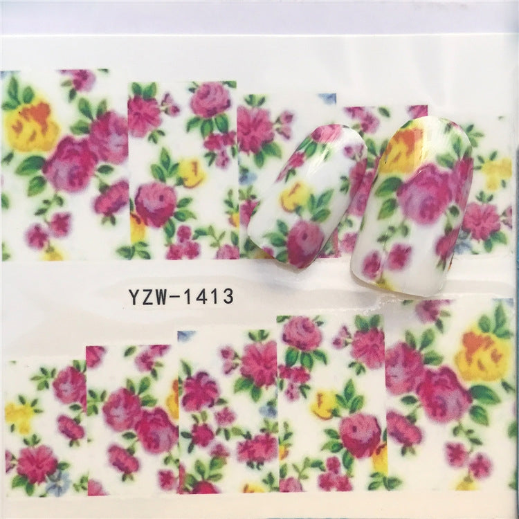 3 PCS Nail Sticker Set Decal Water Transfer Slider Nails Art Decoration, Color:YZW1413