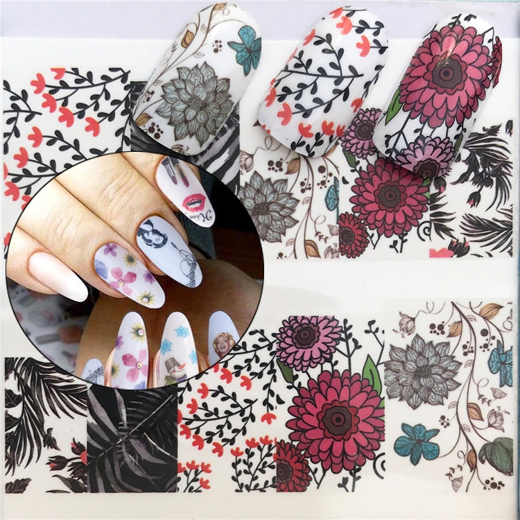 3 PCS Nail Sticker Set Decal Water Transfer Slider Nails Art Decoration, Color:YZWB048