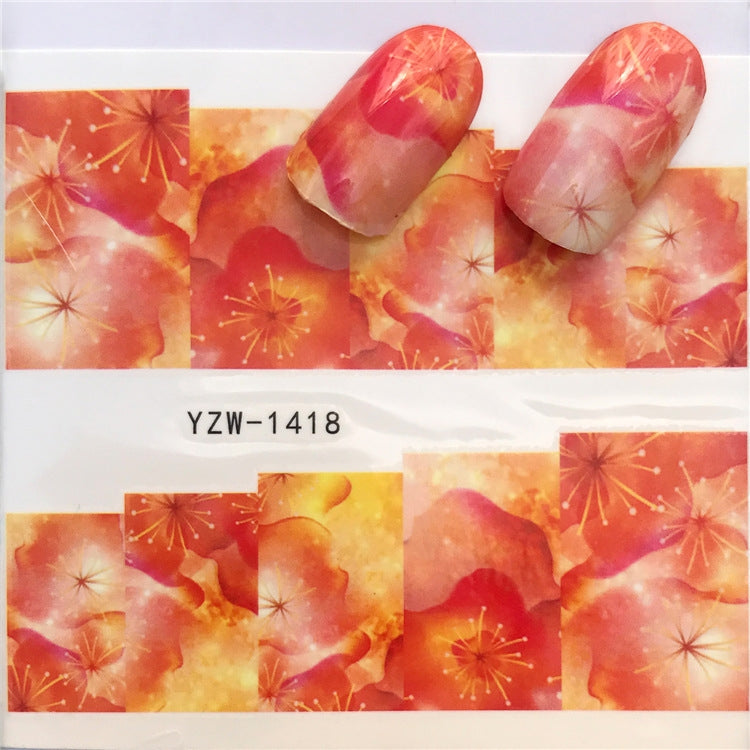 3 PCS Nail Sticker Set Decal Water Transfer Slider Nails Art Decoration, Color:YZW1418