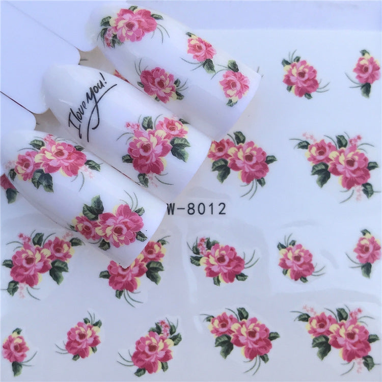 3 PCS Nail Sticker Set Decal Water Transfer Slider Nails Art Decoration, Color:YZW8012