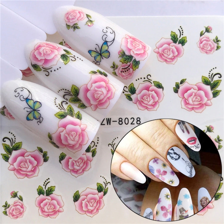 3 PCS Nail Sticker Set Decal Water Transfer Slider Nails Art Decoration, Color:YZW8028