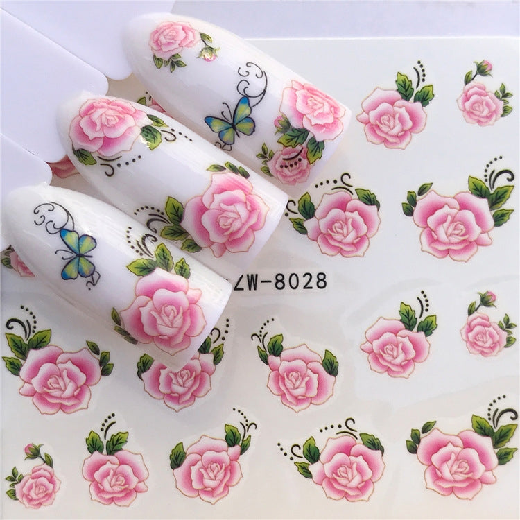 3 PCS Nail Sticker Set Decal Water Transfer Slider Nails Art Decoration, Color:YZW8028