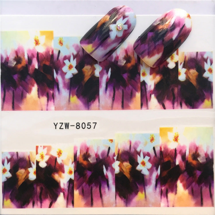 3 PCS Nail Sticker Set Decal Water Transfer Slider Nails Art Decoration, Color:YZW8057