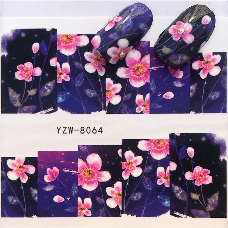 3 PCS Nail Sticker Set Decal Water Transfer Slider Nails Art Decoration, Color:YZW8064