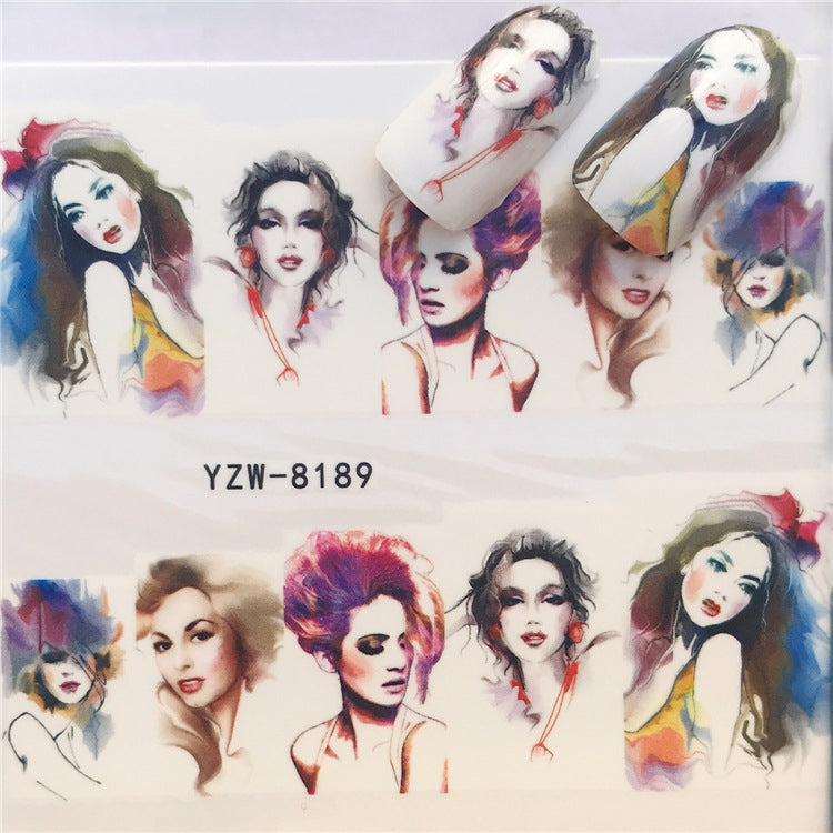 3 PCS Nail Sticker Set Decal Water Transfer Slider Nails Art Decoration, Color:YZW8189