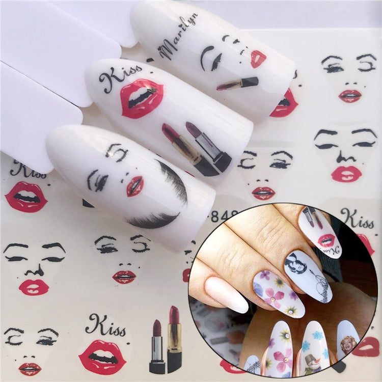 3 PCS Nail Sticker Set Decal Water Transfer Slider Nails Art Decoration, Color:YZW8481