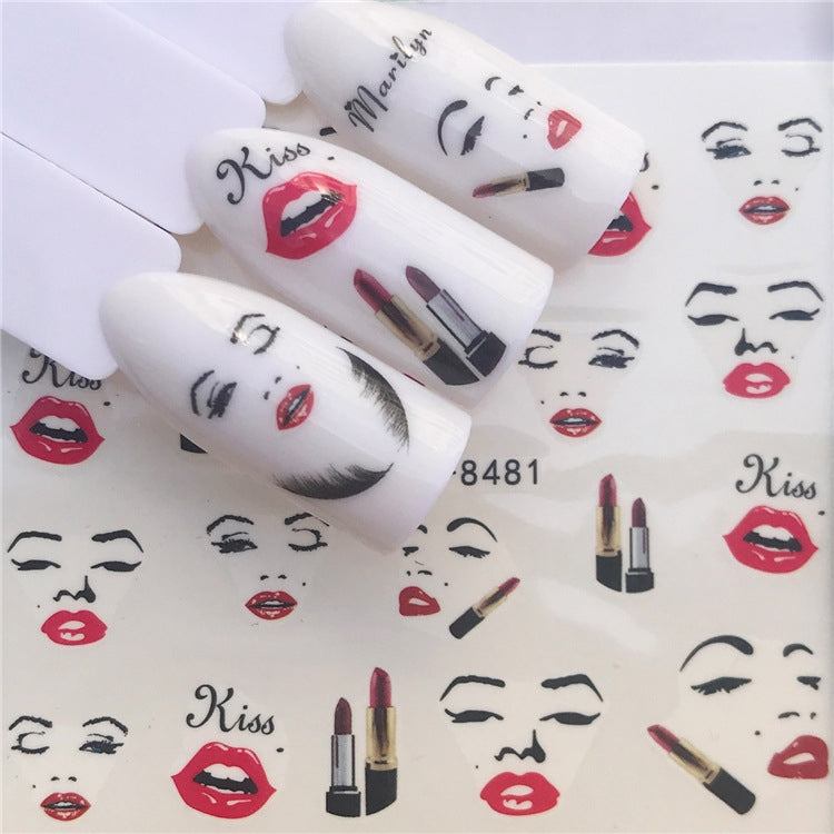 3 PCS Nail Sticker Set Decal Water Transfer Slider Nails Art Decoration, Color:YZW8481