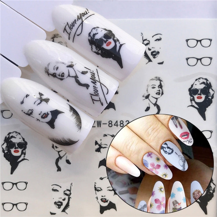 3 PCS Nail Sticker Set Decal Water Transfer Slider Nails Art Decoration, Color:YZW8483