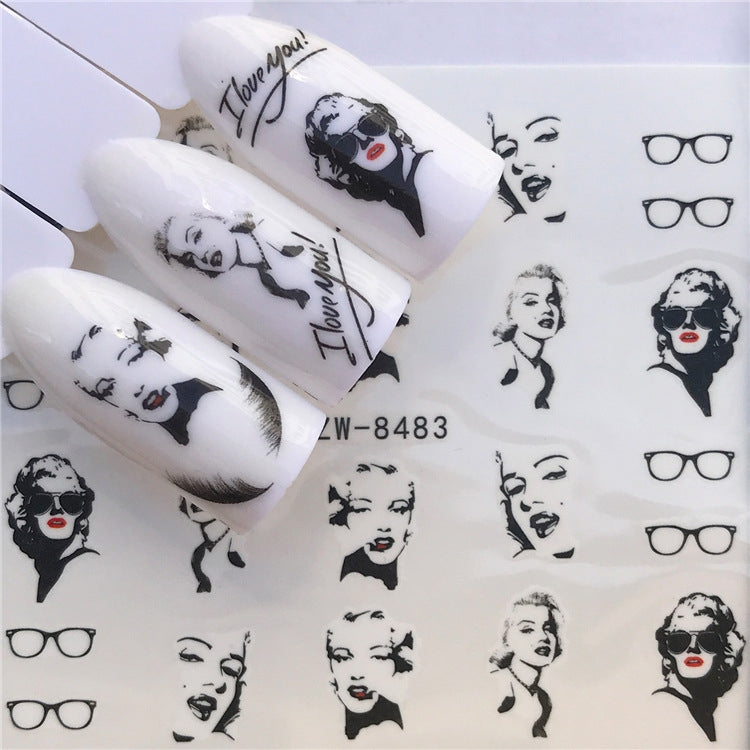 3 PCS Nail Sticker Set Decal Water Transfer Slider Nails Art Decoration, Color:YZW8483