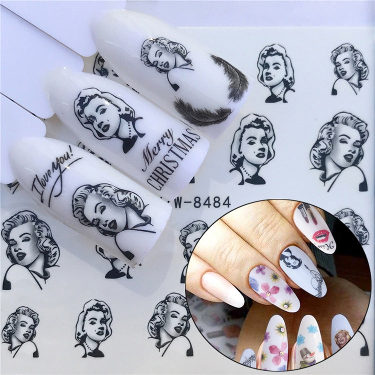 3 PCS Nail Sticker Set Decal Water Transfer Slider Nails Art Decoration, Color:YZW8484