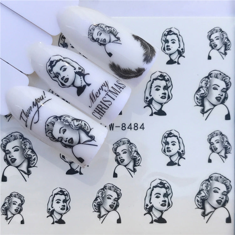 3 PCS Nail Sticker Set Decal Water Transfer Slider Nails Art Decoration, Color:YZW8484