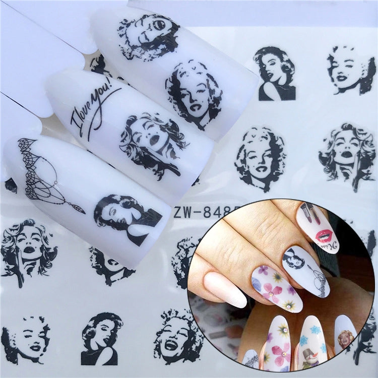 3 PCS Nail Sticker Set Decal Water Transfer Slider Nails Art Decoration, Color:YZW8485