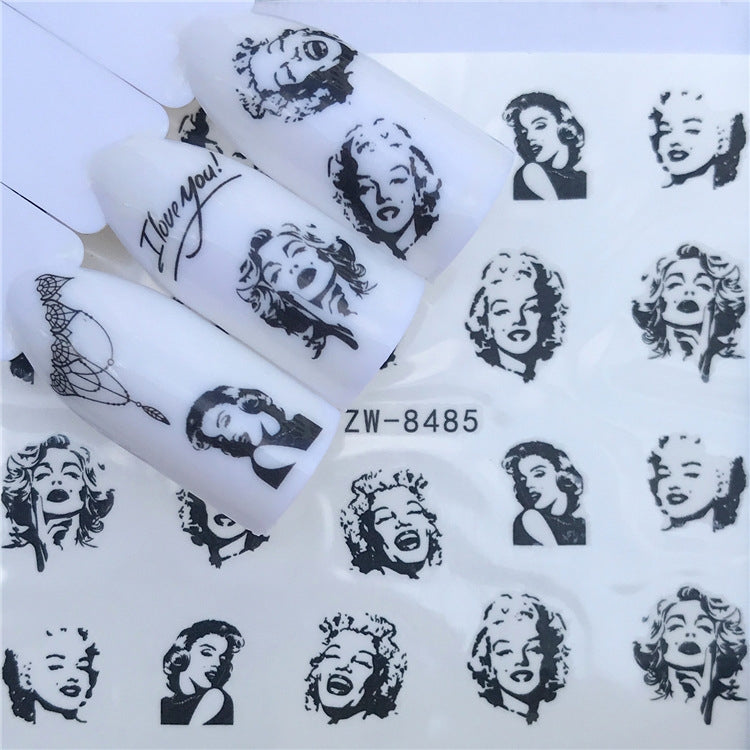 3 PCS Nail Sticker Set Decal Water Transfer Slider Nails Art Decoration, Color:YZW8485