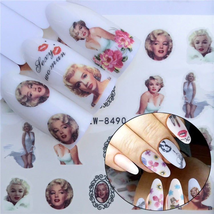 3 PCS Nail Sticker Set Decal Water Transfer Slider Nails Art Decoration, Color:YZW8490