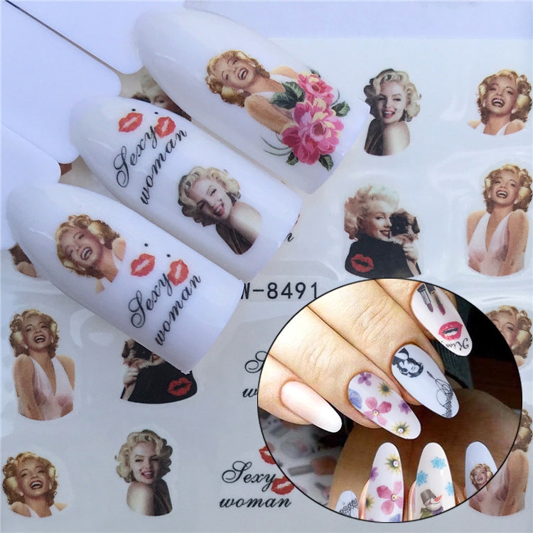 3 PCS Nail Sticker Set Decal Water Transfer Slider Nails Art Decoration, Color:YZW8491