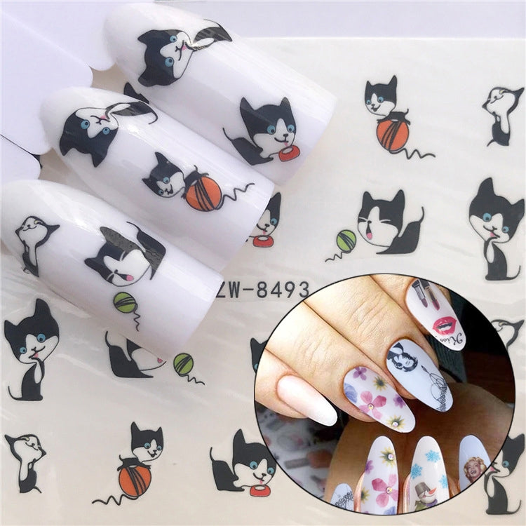 3 PCS Nail Sticker Set Decal Water Transfer Slider Nails Art Decoration, Color:YZW8493