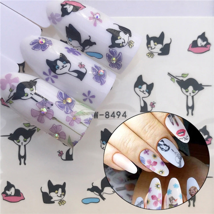 3 PCS Nail Sticker Set Decal Water Transfer Slider Nails Art Decoration, Color:YZW8494