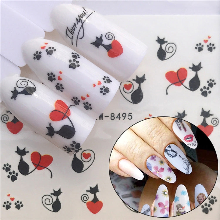 3 PCS Nail Sticker Set Decal Water Transfer Slider Nails Art Decoration, Color:YZW8495