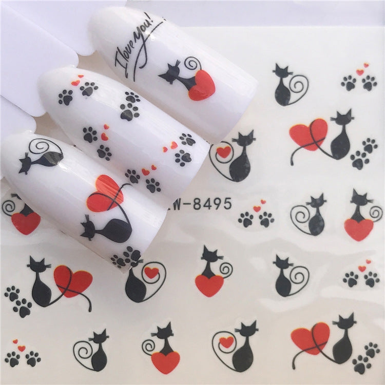 3 PCS Nail Sticker Set Decal Water Transfer Slider Nails Art Decoration, Color:YZW8495