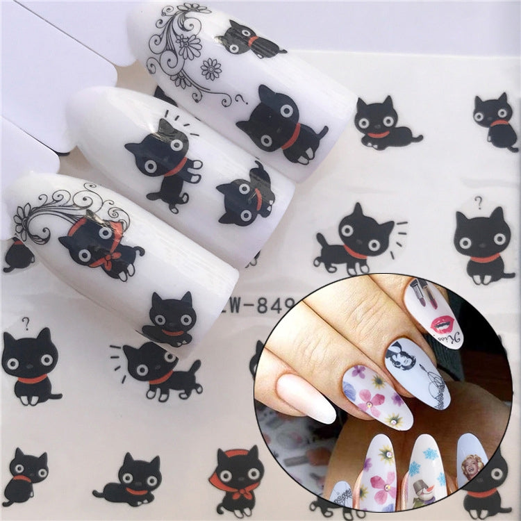 3 PCS Nail Sticker Set Decal Water Transfer Slider Nails Art Decoration, Color:YZW8496
