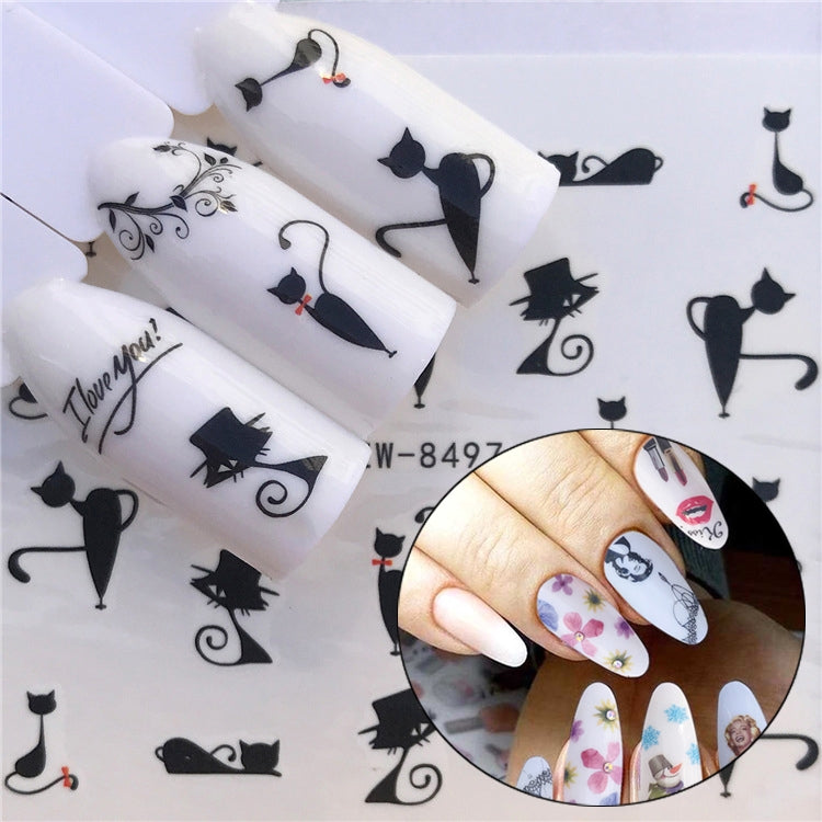 3 PCS Nail Sticker Set Decal Water Transfer Slider Nails Art Decoration, Color:YZW8497