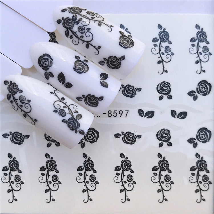 3 PCS Nail Sticker Set Decal Water Transfer Slider Nails Art Decoration, Color:YZW8597