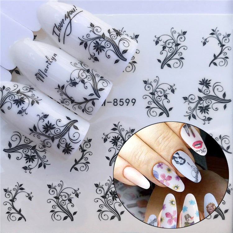 3 PCS Nail Sticker Set Decal Water Transfer Slider Nails Art Decoration, Color:YZW8599