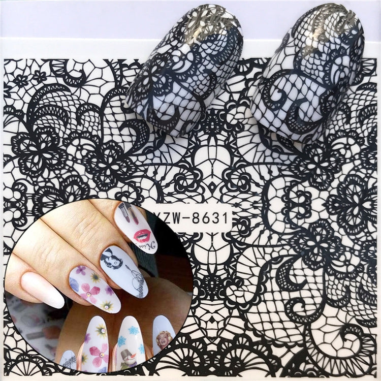 3 PCS Nail Sticker Set Decal Water Transfer Slider Nails Art Decoration, Color:YZW8631