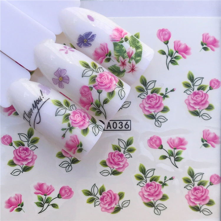 3 PCS Nail Sticker Set Decal Water Transfer Slider Nails Art Decoration, Color:YZWA036