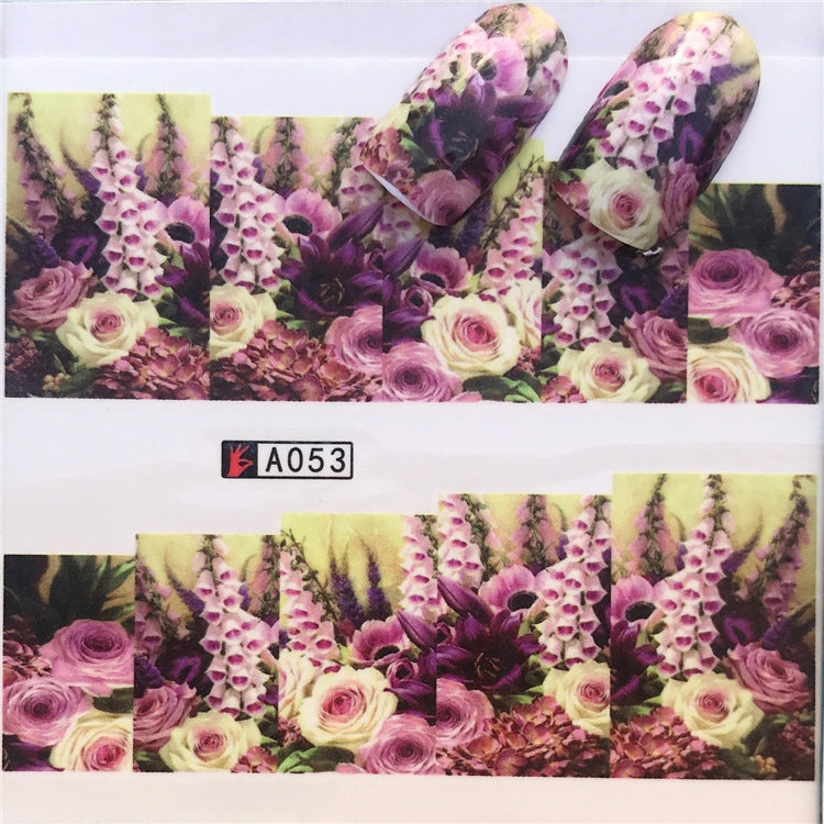 3 PCS Nail Sticker Set Decal Water Transfer Slider Nails Art Decoration, Color:YZWA053