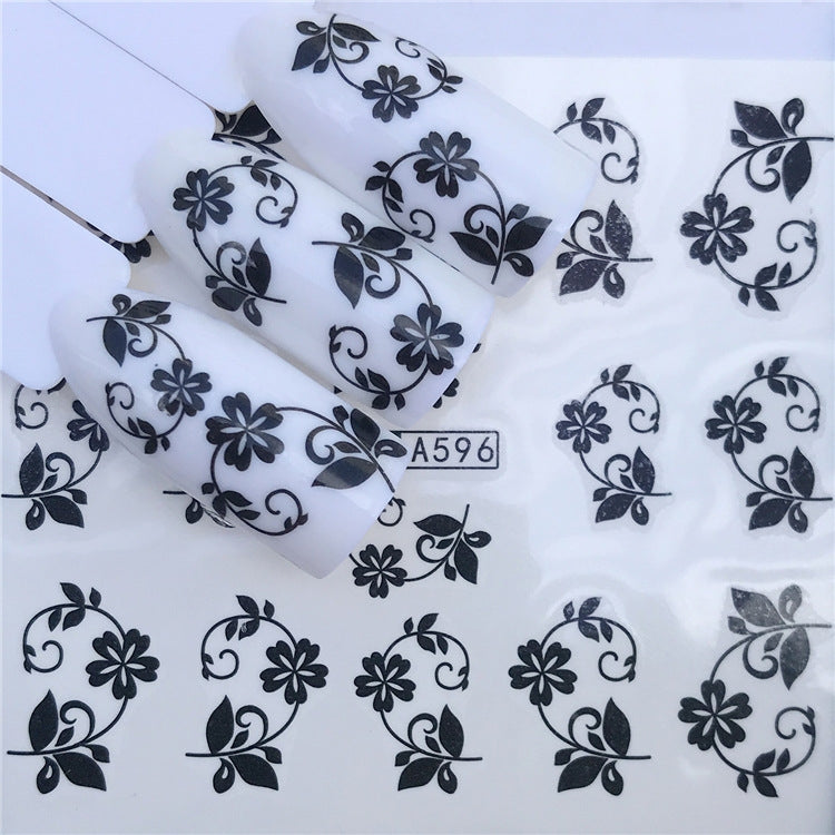 3 PCS Nail Sticker Set Decal Water Transfer Slider Nails Art Decoration, Color:YZWA596