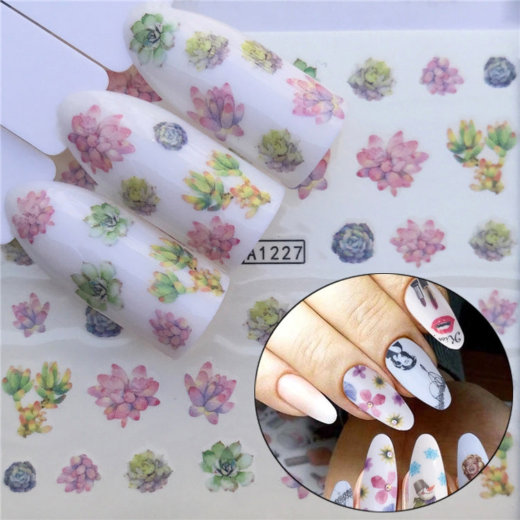 3 PCS Nail Sticker Set Decal Water Transfer Slider Nails Art Decoration, Color:YZWA1227