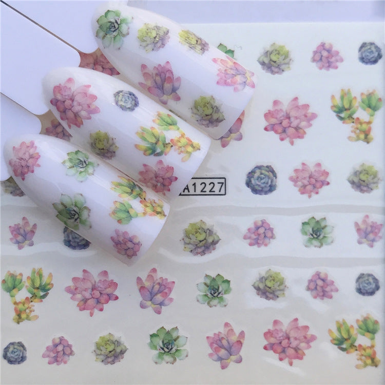 3 PCS Nail Sticker Set Decal Water Transfer Slider Nails Art Decoration, Color:YZWA1227