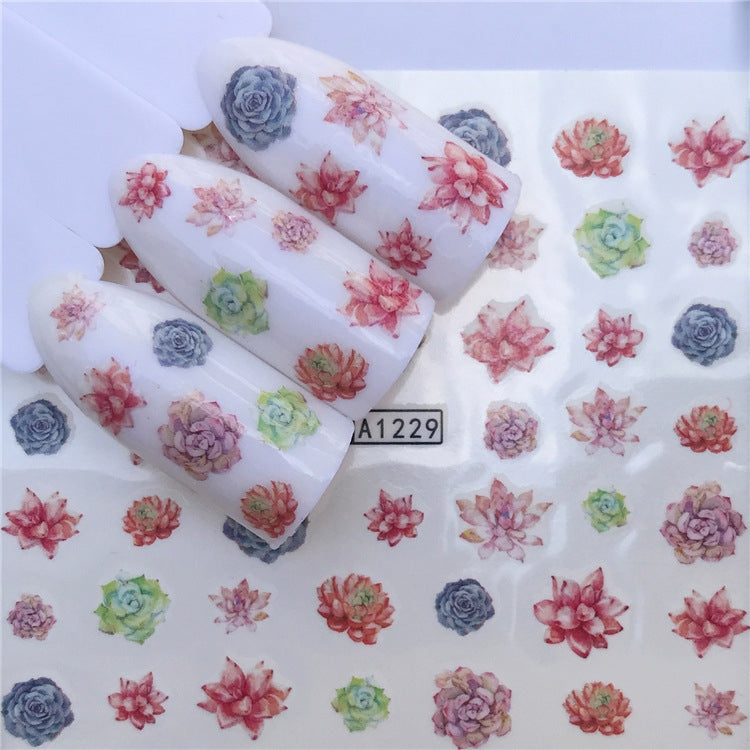 3 PCS Nail Sticker Set Decal Water Transfer Slider Nails Art Decoration, Color:YZWA1229
