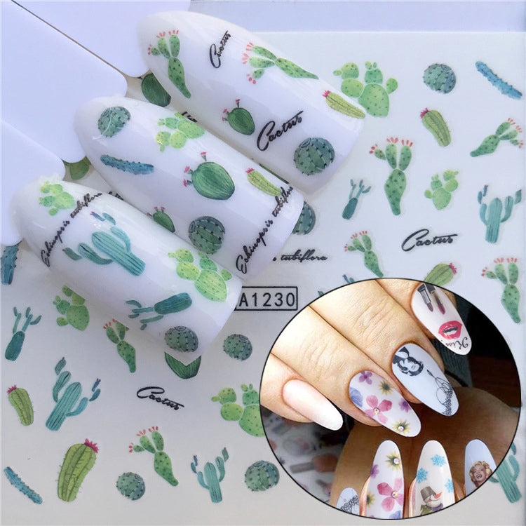 3 PCS Nail Sticker Set Decal Water Transfer Slider Nails Art Decoration, Color:YZWA1230