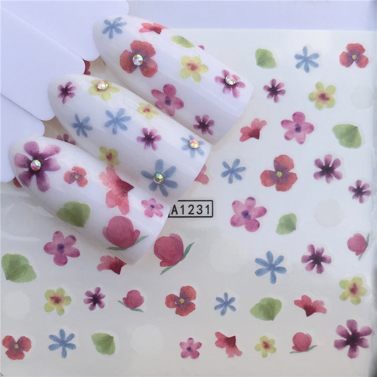 3 PCS Nail Sticker Set Decal Water Transfer Slider Nails Art Decoration, Color:YZWA1231