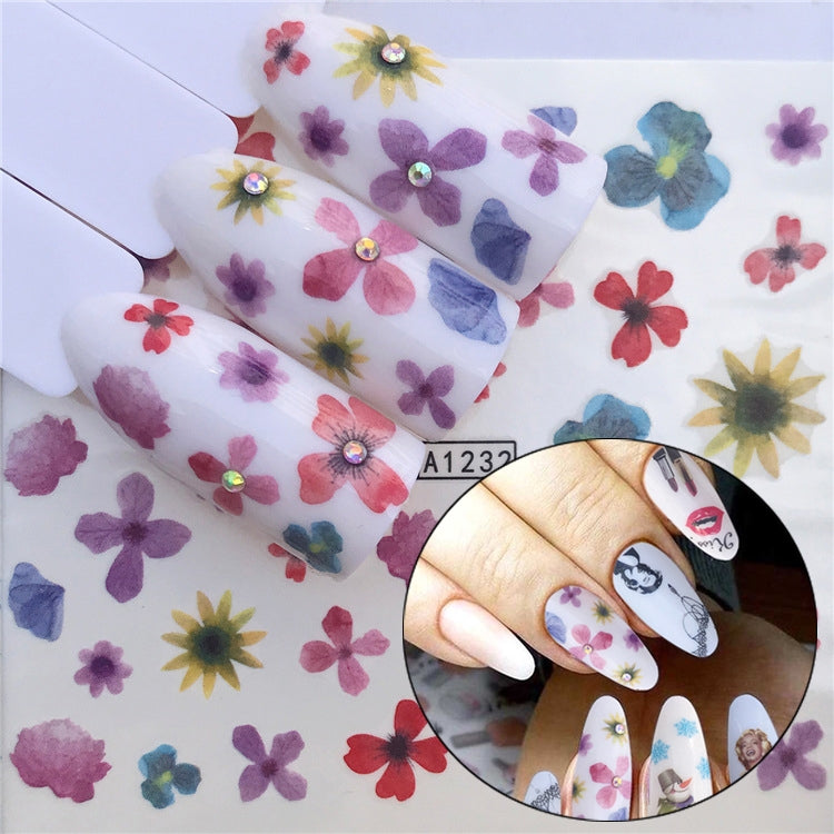3 PCS Nail Sticker Set Decal Water Transfer Slider Nails Art Decoration, Color:YZWA1232