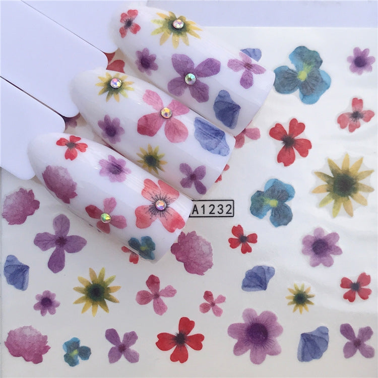 3 PCS Nail Sticker Set Decal Water Transfer Slider Nails Art Decoration, Color:YZWA1232