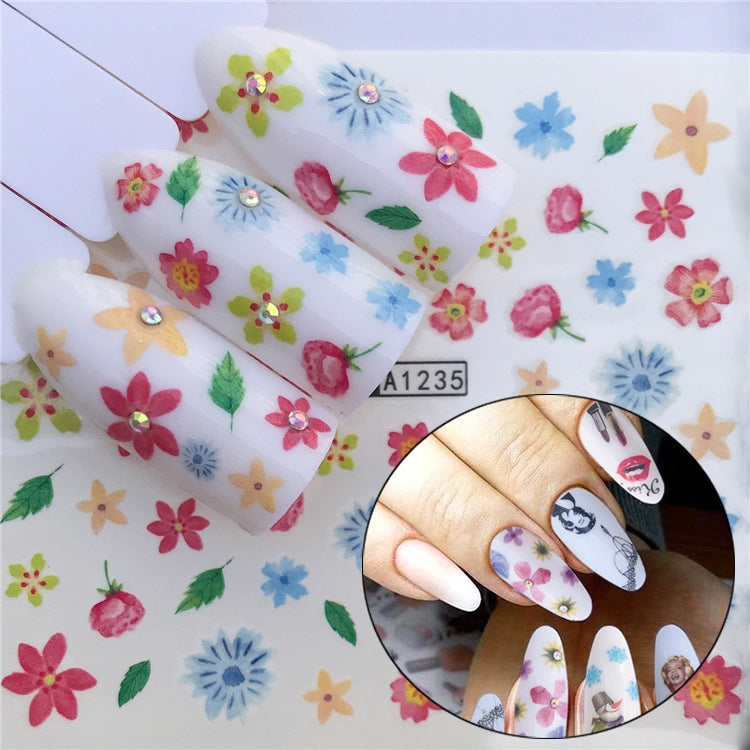 3 PCS Nail Sticker Set Decal Water Transfer Slider Nails Art Decoration, Color:YZWA1235
