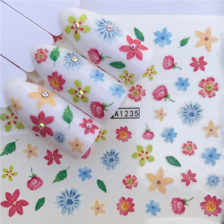3 PCS Nail Sticker Set Decal Water Transfer Slider Nails Art Decoration, Color:YZWA1235