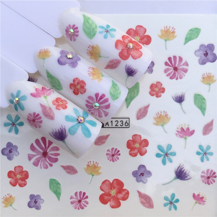 3 PCS Nail Sticker Set Decal Water Transfer Slider Nails Art Decoration, Color:YZWA1236