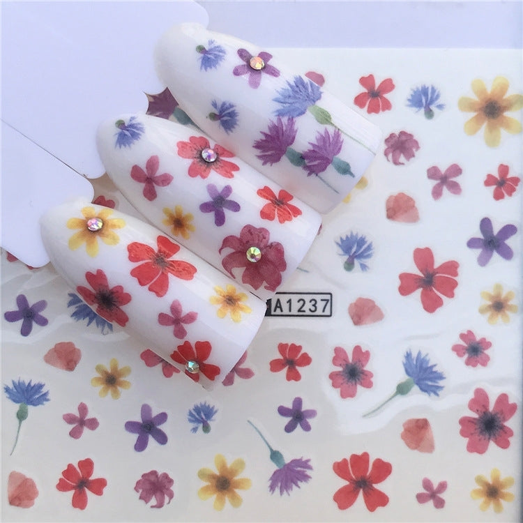 3 PCS Nail Sticker Set Decal Water Transfer Slider Nails Art Decoration, Color:YZWA1237