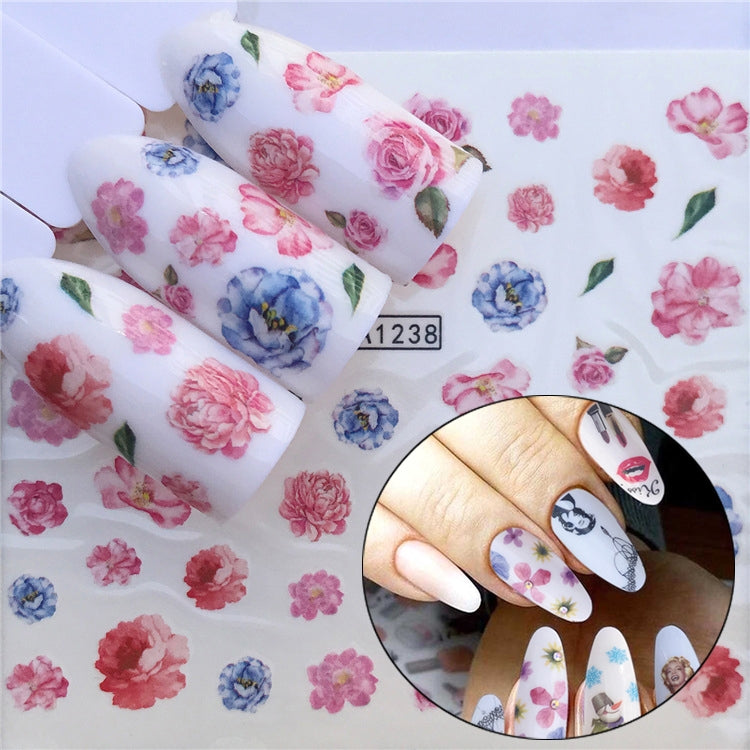 3 PCS Nail Sticker Set Decal Water Transfer Slider Nails Art Decoration, Color:YZWA1239