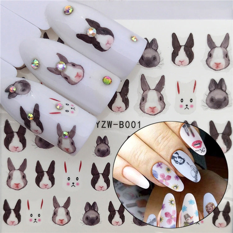 3 PCS Nail Sticker Set Decal Water Transfer Slider Nails Art Decoration, Color:YZWB001
