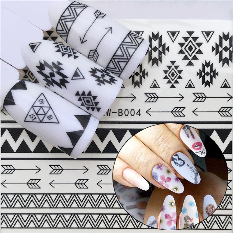 3 PCS Nail Sticker Set Decal Water Transfer Slider Nails Art Decoration, Color:YZWB004