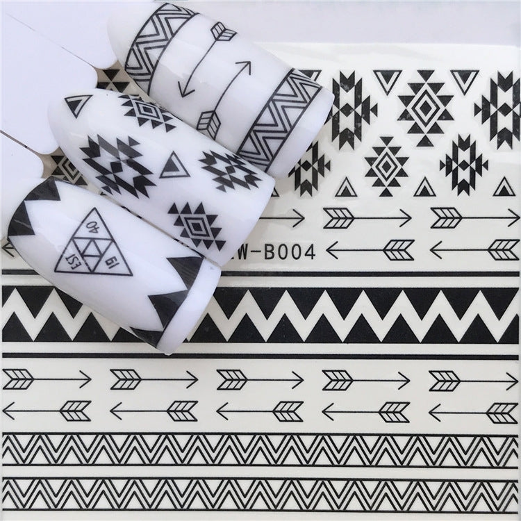3 PCS Nail Sticker Set Decal Water Transfer Slider Nails Art Decoration, Color:YZWB004