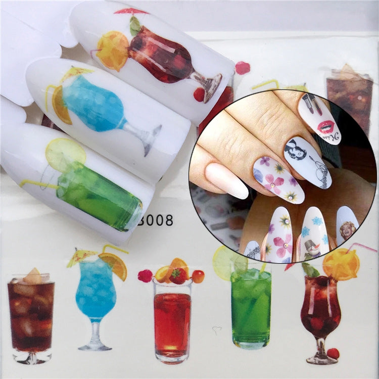 3 PCS Nail Sticker Set Decal Water Transfer Slider Nails Art Decoration, Color:YZWB008