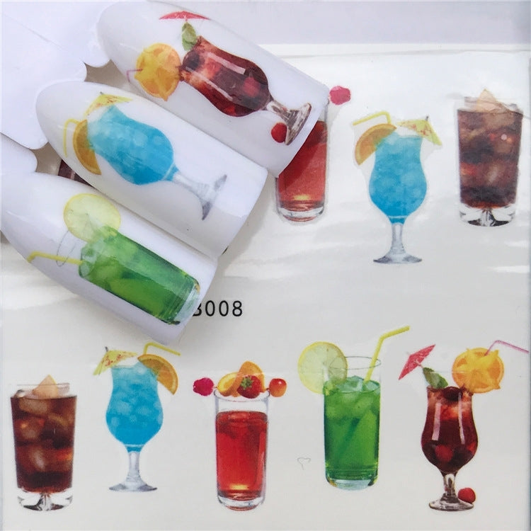3 PCS Nail Sticker Set Decal Water Transfer Slider Nails Art Decoration, Color:YZWB008